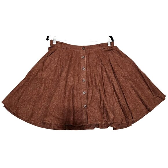 Brown Button-Front Skirt L/G By Boutique XXI - Picture 6 of 8